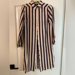 Missguided striped midi button dress